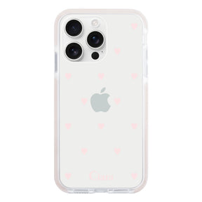 iPhone16ProMax クッションバンパー 耐衝撃クリアケース スウィートハート ピンク