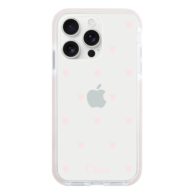 iPhoneケース クッションバンパー 耐衝撃クリアケース スウィートハート