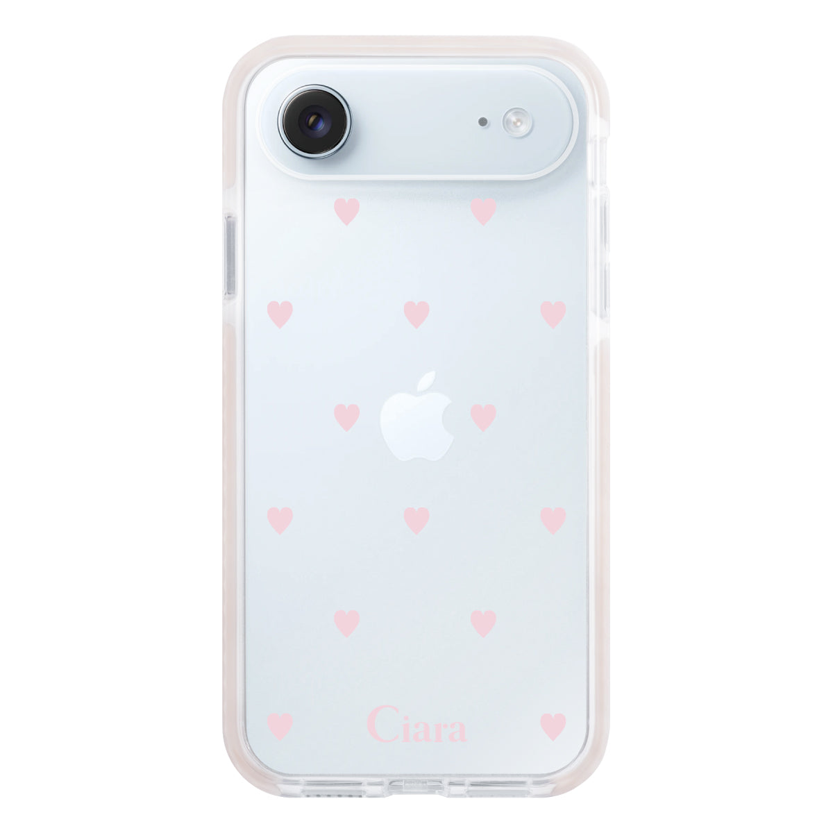 iPhoneAir クッションバンパー 耐衝撃クリアケース スウィートハート ピンク