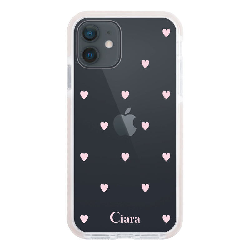 iPhoneケース クッションバンパー 耐衝撃クリアケース スウィートハート