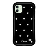 iPhone12mini グリップ 耐衝撃ケース スウィートハート ブラック