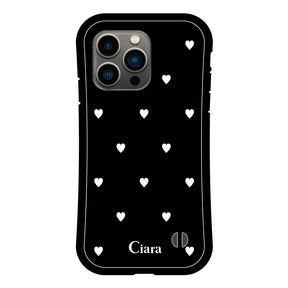 iPhone13Pro グリップ 耐衝撃ケース スウィートハート ブラック
