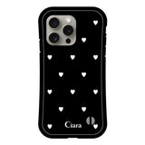 iPhone15Pro グリップ 耐衝撃ケース スウィートハート ブラック
