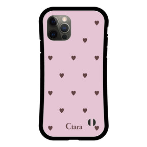 iPhoneX/XS グリップ 耐衝撃ケース スウィートハート ピンク