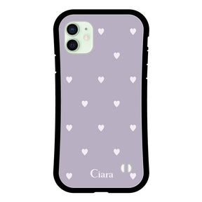 iPhone12miniケース グリップ 耐衝撃ケース スウィートハート パープル
