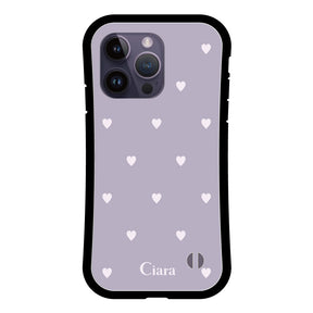iPhone14ProMaxケース グリップ 耐衝撃ケース スウィートハート パープル