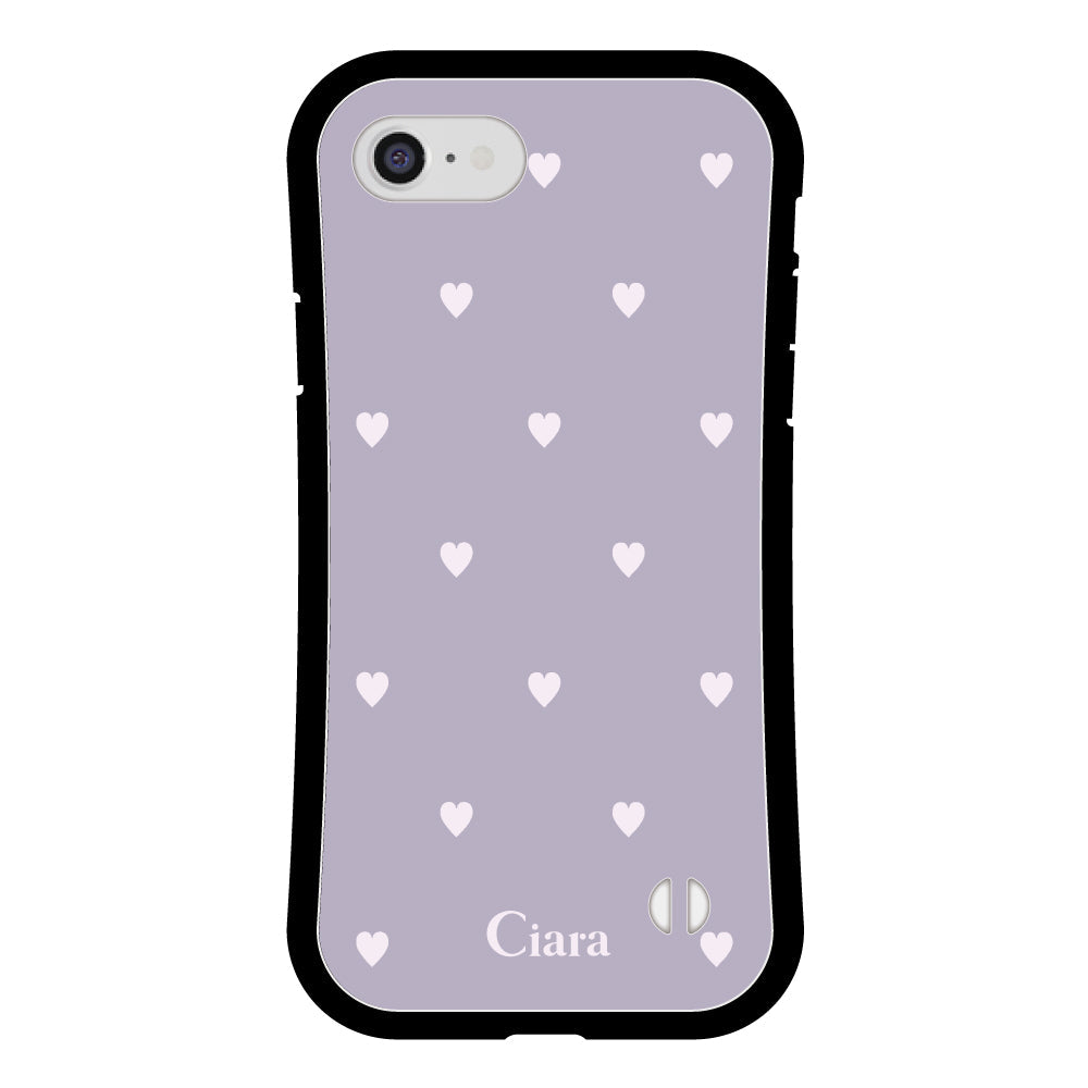 iPhone7/8/SE2/SE3ケース グリップ 耐衝撃ケース スウィートハート パープル