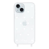 iPhone15Plus ストラップクリアケース スウィートハート ホワイト