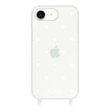 iPhone16e ストラップクリアケース スウィートハート ホワイト