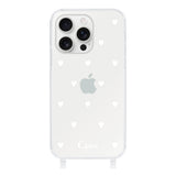 iPhone16ProMax ストラップクリアケース スウィートハート ホワイト