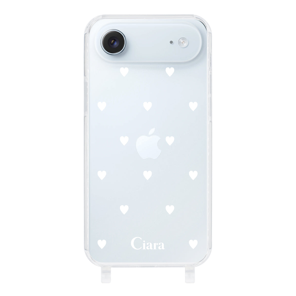iPhoneAir ストラップクリアケース スウィートハート ホワイト