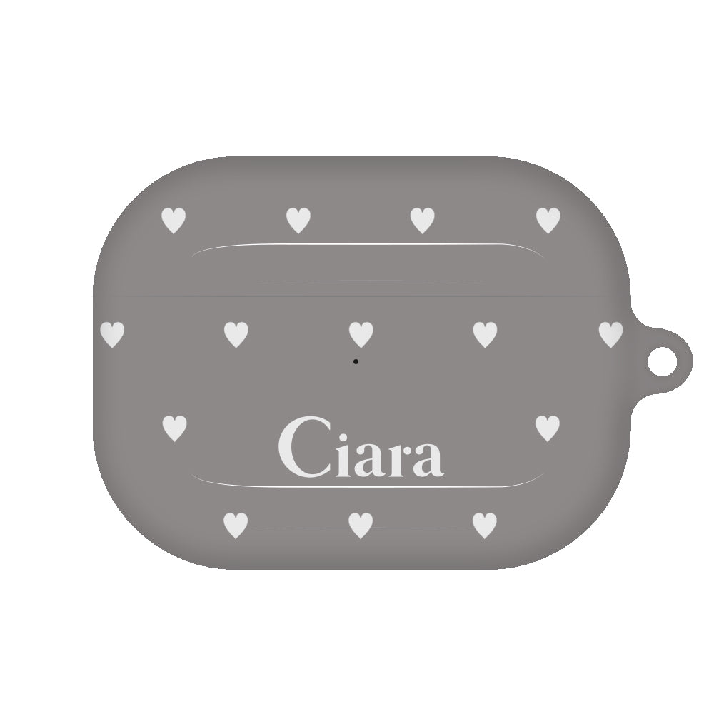 AirpodsProケース ハード スウィートハート チャコール