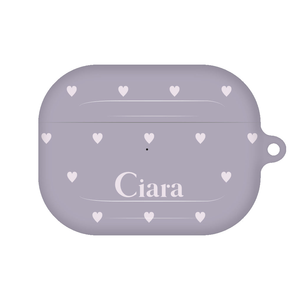 AirpodsProケース ハード スウィートハート パープル