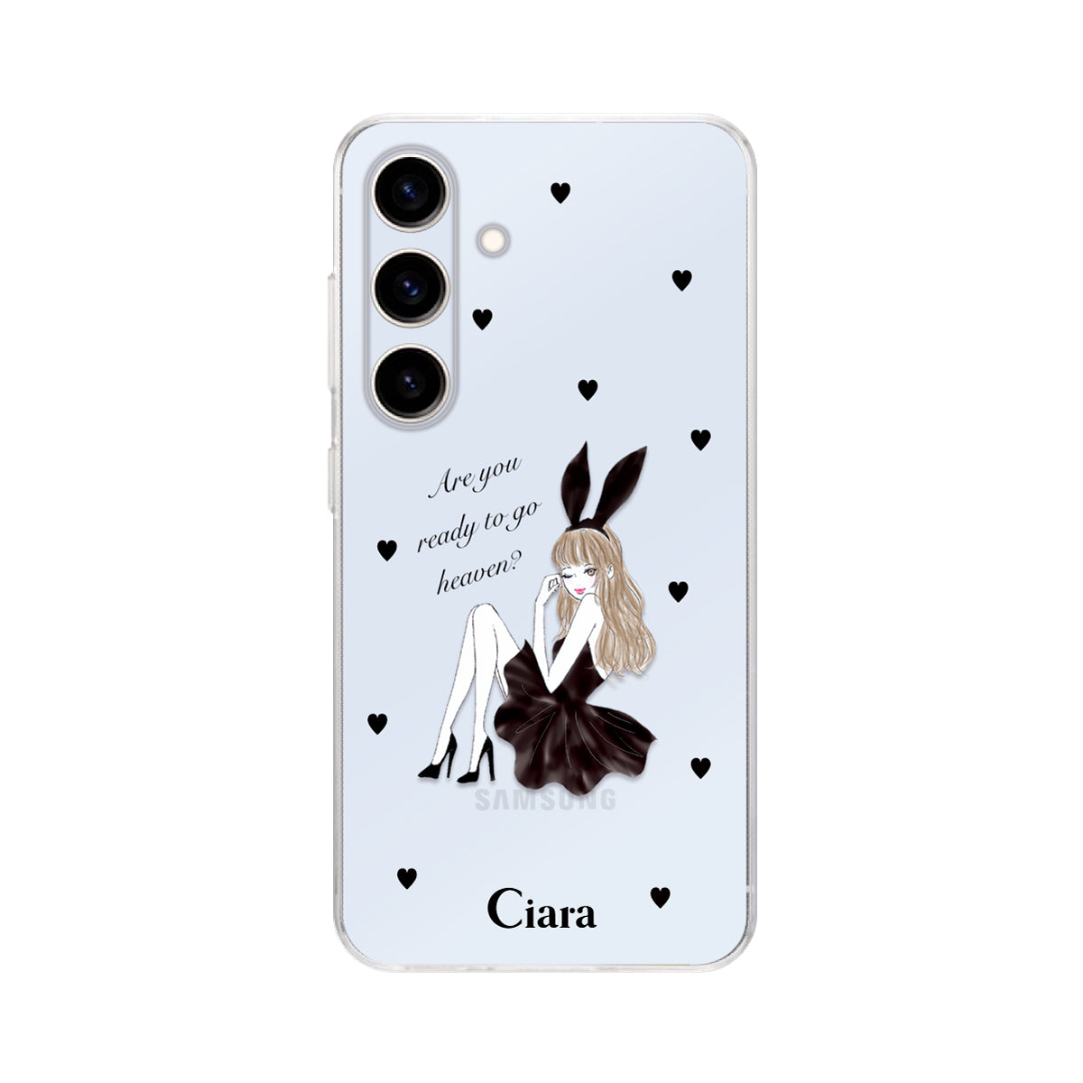 GalaxyS25 クリアケース ブラックバニー クリア