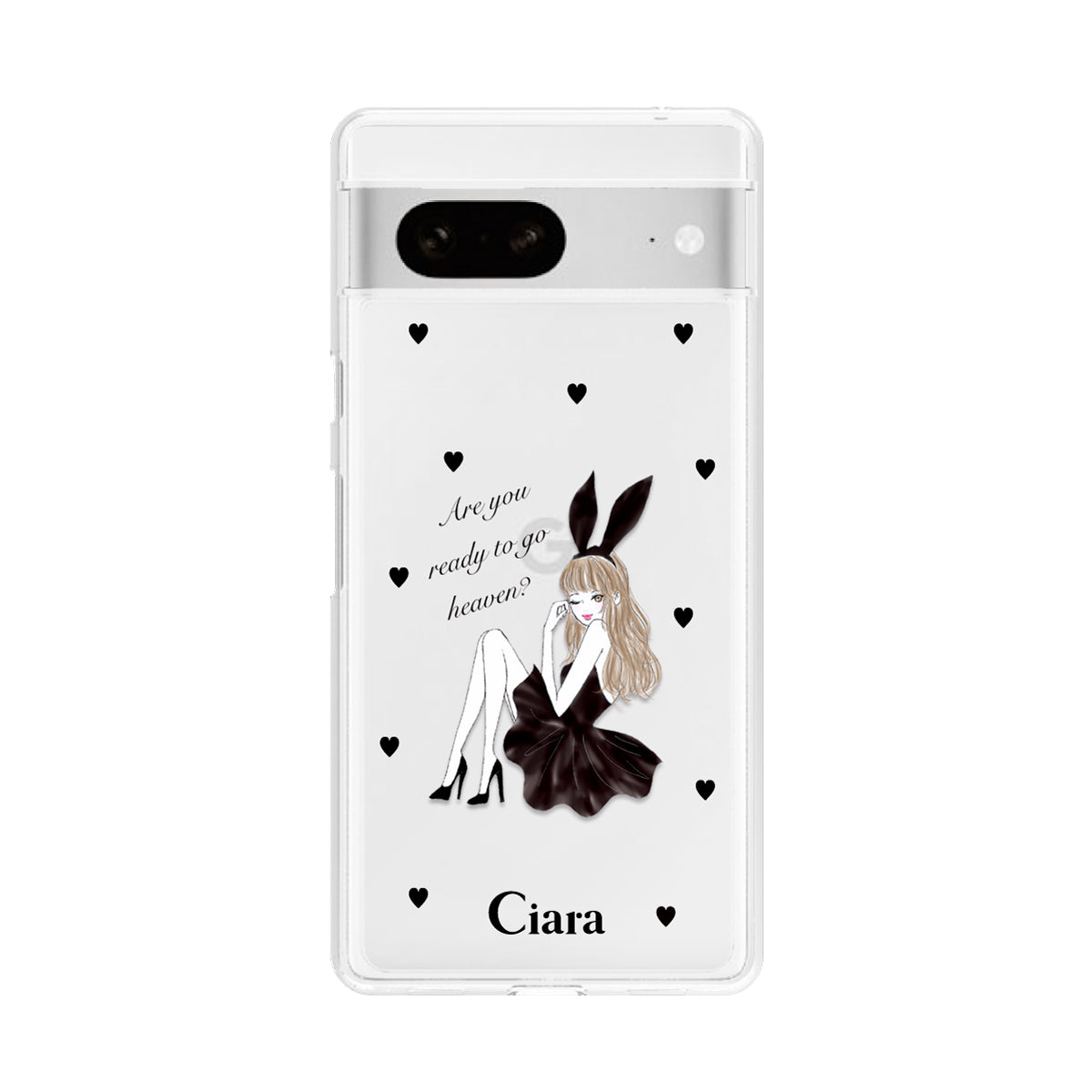 GooglePixel7 クリアケース ブラックバニー クリア