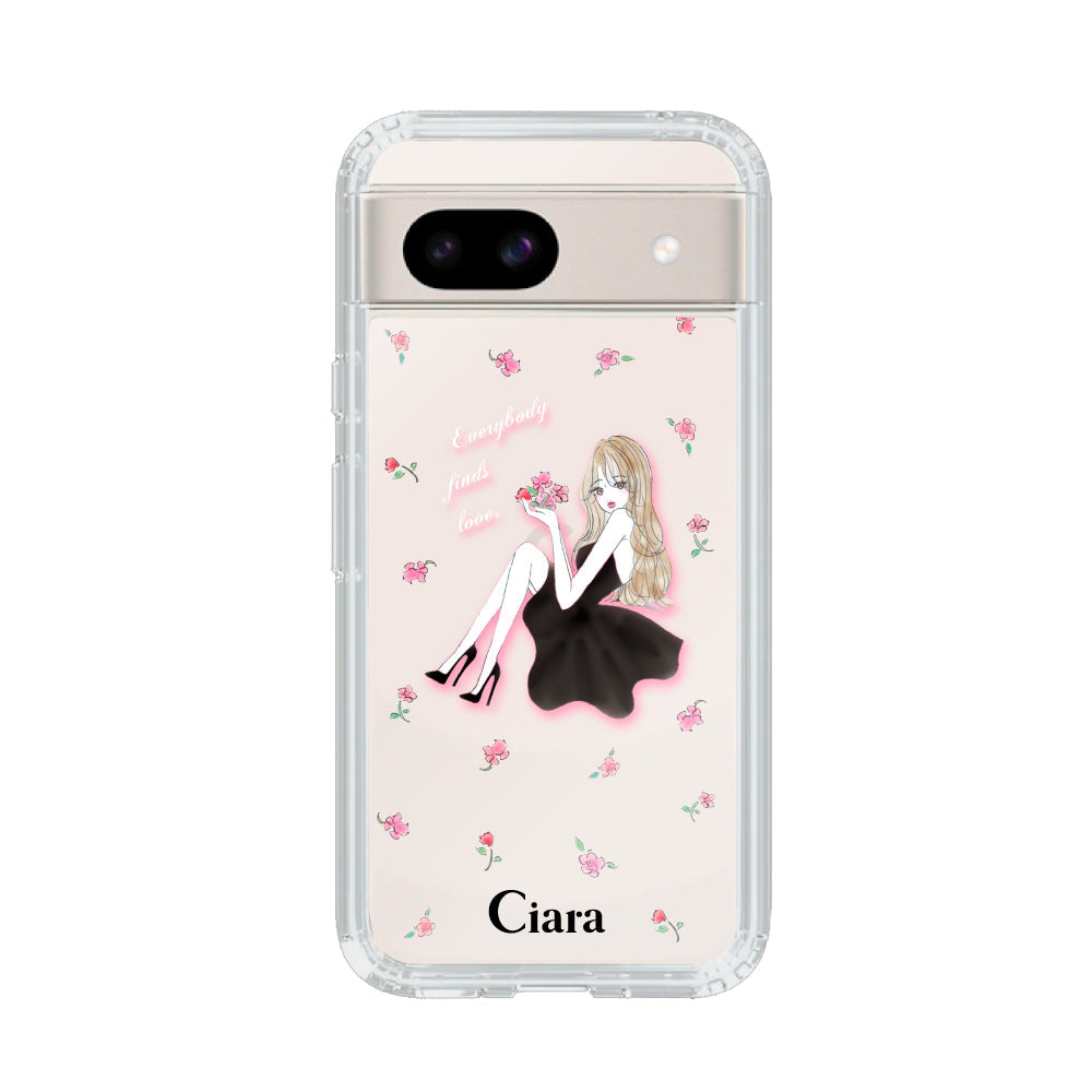 GooglePixel8aケース クリアケース ブラックバニー クリア