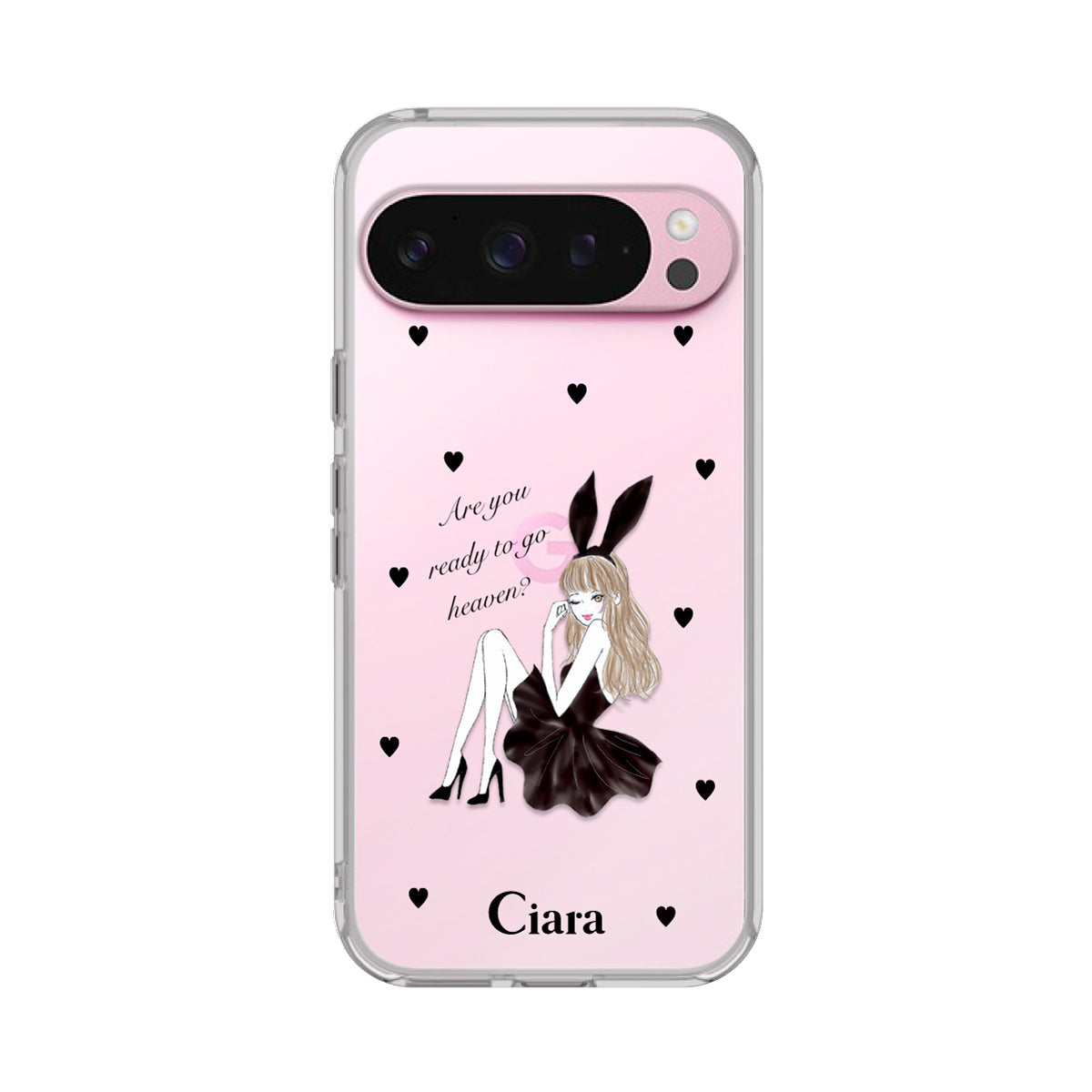 GooglePixel9/9Pro クリアケース ブラックバニー クリア