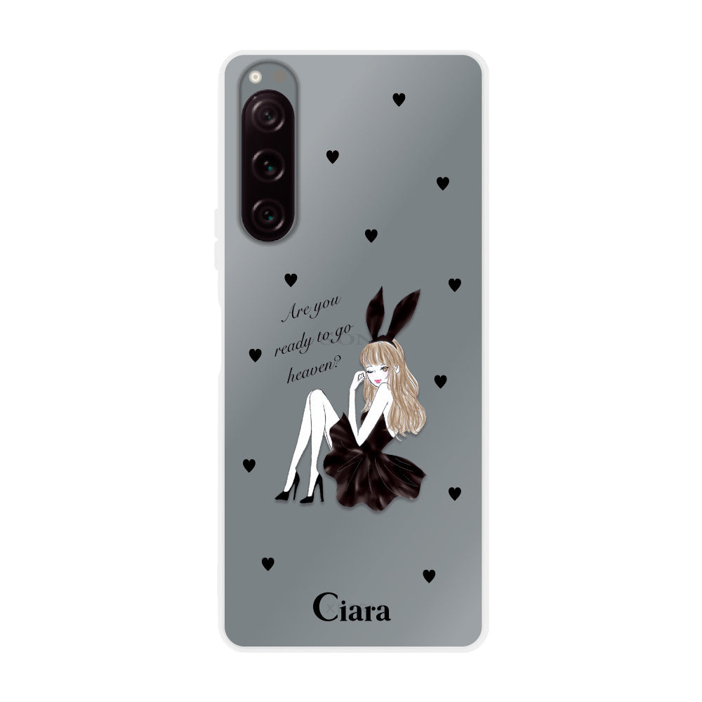 Xperia5Ⅱケース クリアケース ブラックバニー クリア