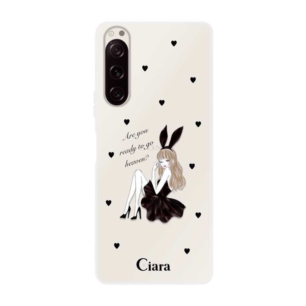 Xperia5Ⅳケース クリアケース ブラックバニー クリア