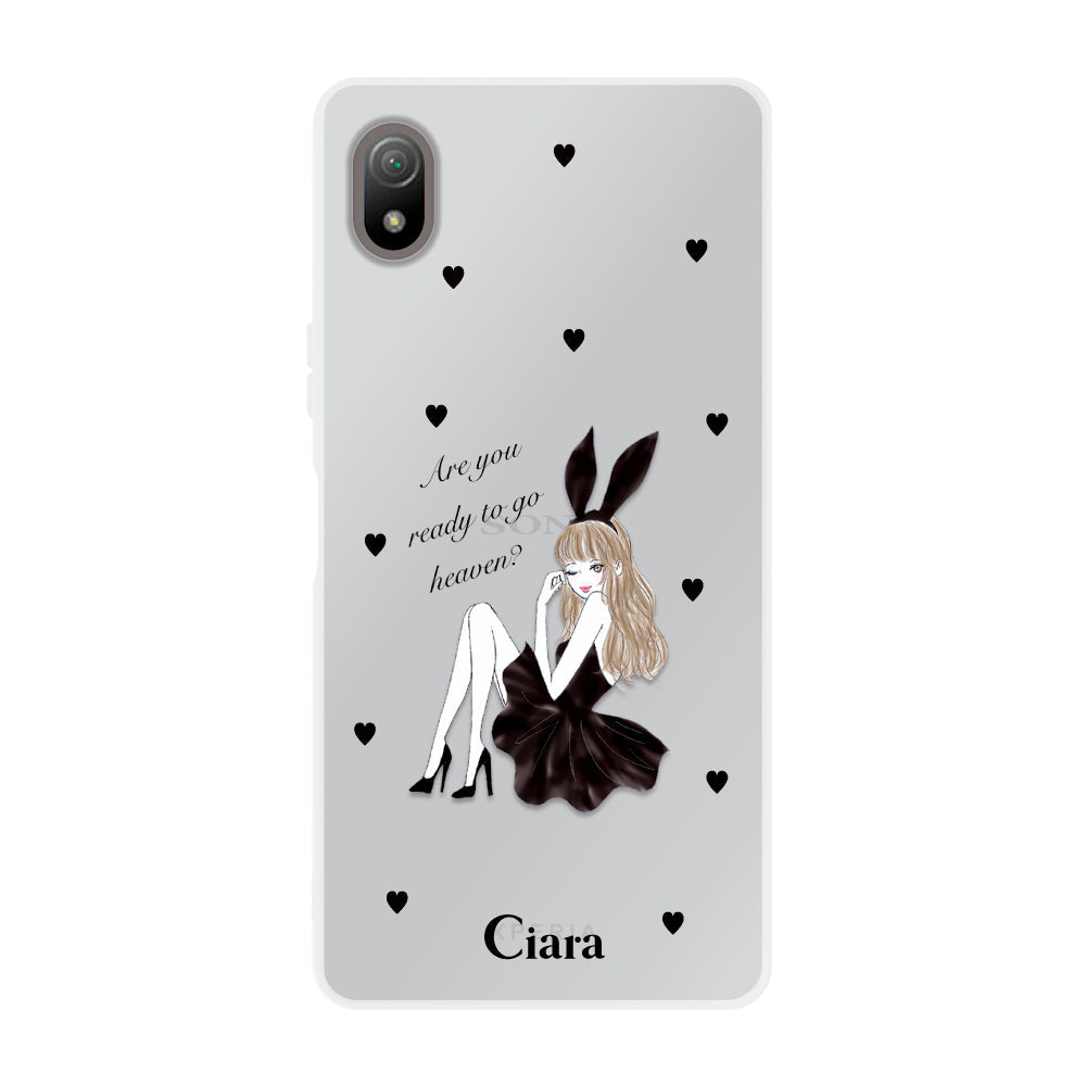 XperiaACEⅢケース クリアケース ブラックバニー クリア