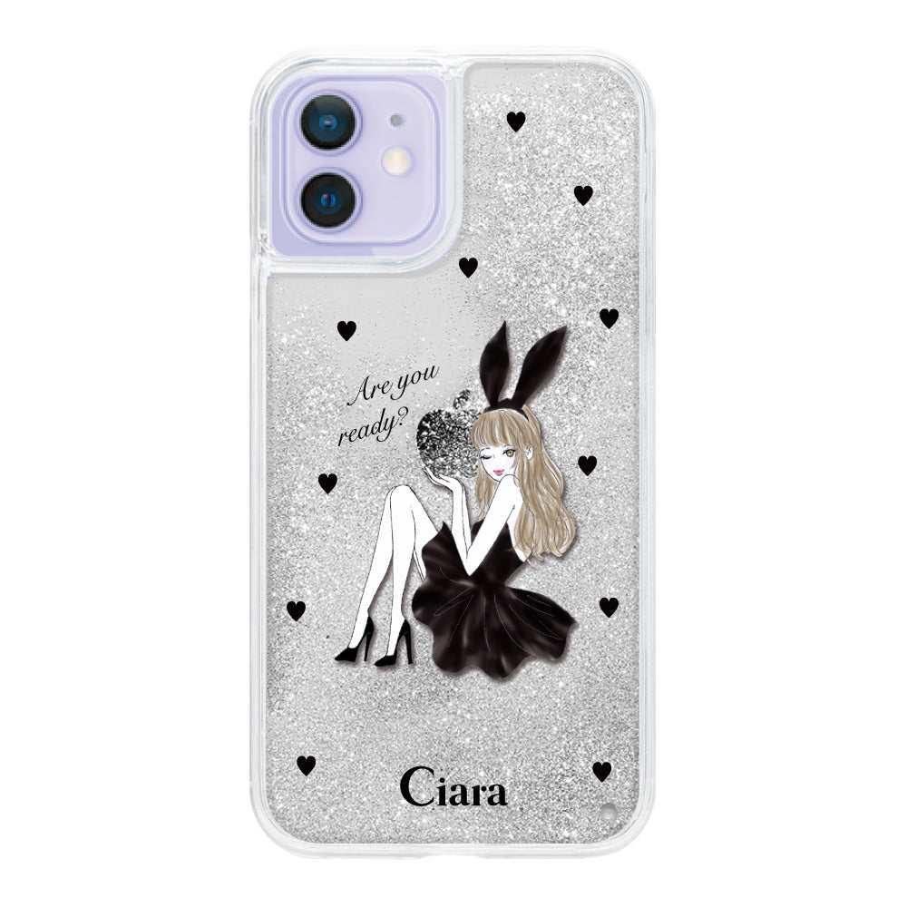 iPhoneケース】 グリッター BLACK BUNNY(ブラックバニー