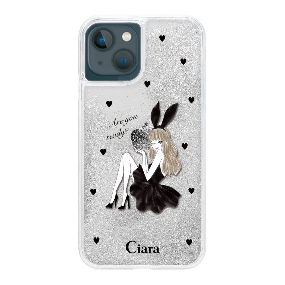 iPhoneケース】 グリッター BLACK BUNNY(ブラックバニー