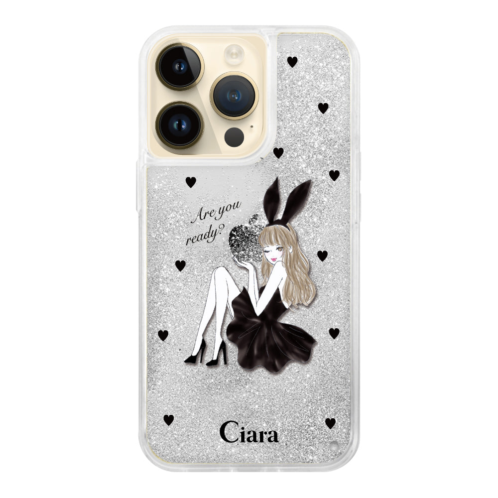 iPhoneケース】 グリッター BLACK BUNNY(ブラックバニー