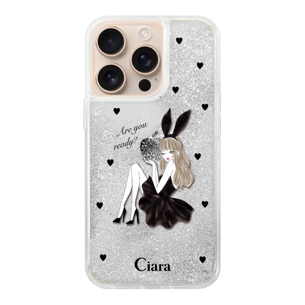 iPhoneケース】 グリッター BLACK BUNNY(ブラックバニー