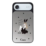 iPhoneAir ミラーバンパー ミラー付きケース ブラックバニー シルバー