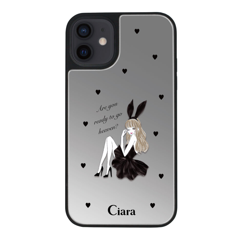 iPhoneケース ミラーバンパー ミラー付きケース ブラックバニー