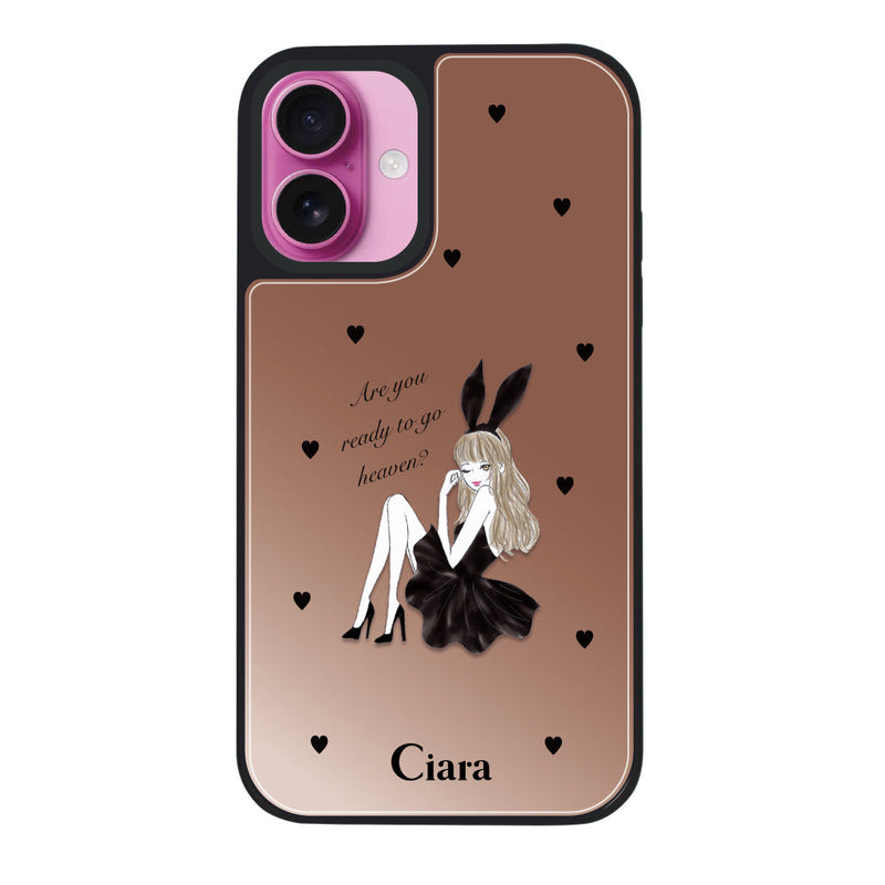 iPhoneケース ミラーバンパー ミラー付きケース ブラックバニー