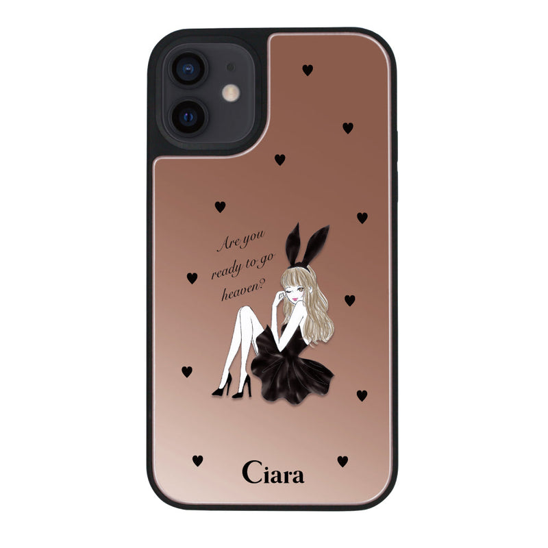 iPhoneケース ミラーバンパー ミラー付きケース ブラックバニー