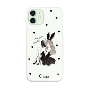 iPhone12mini ハイブリッド クリアケース ブラックバニー クリア