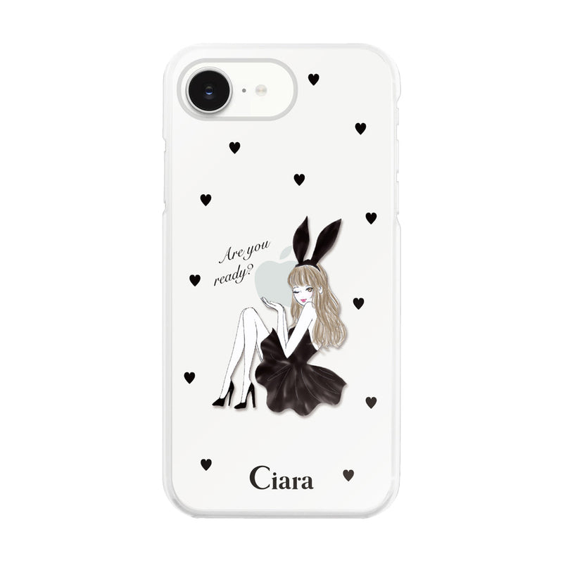 iPhoneケース ハイブリッド クリアケース ブラックバニー