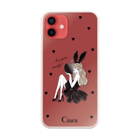 iPhone11 ハイブリッド クリアケース ブラックバニー ブラック