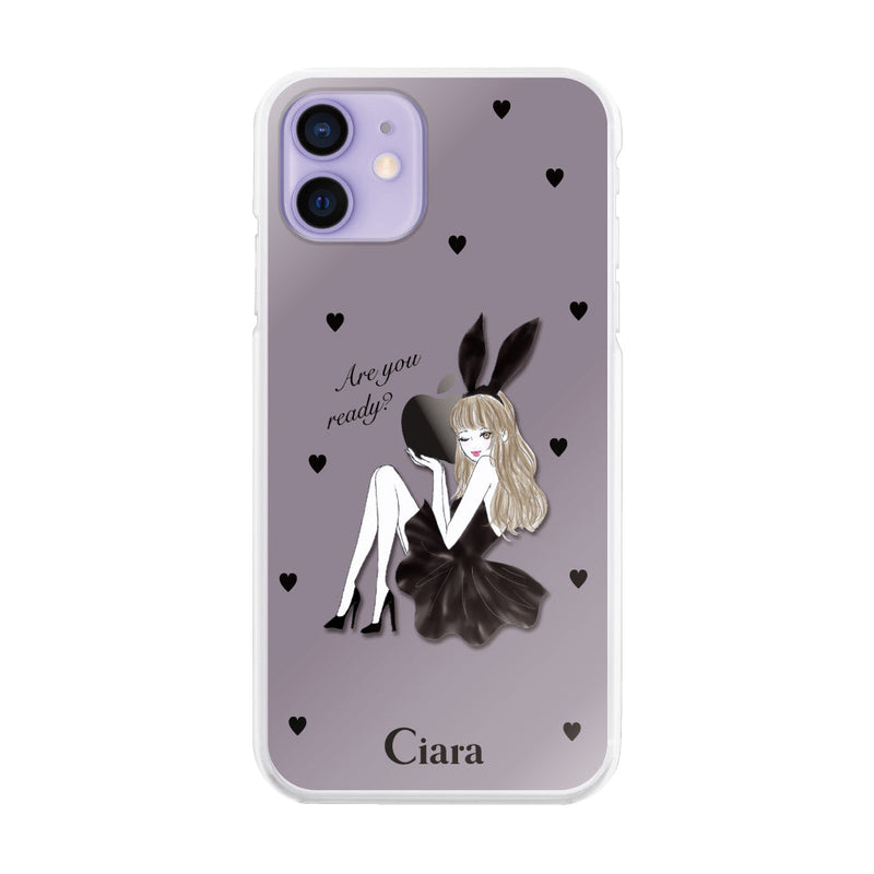 iPhoneケース ハイブリッド クリアケース ブラックバニー