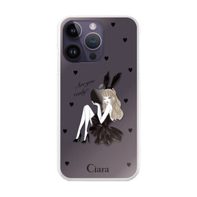 iPhone14ProMax ハイブリッド クリアケース ブラックバニー ブラック
