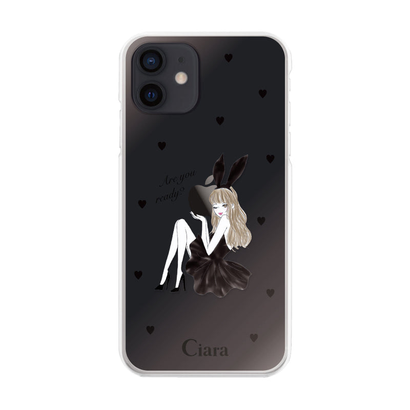 iPhoneケース ハイブリッド クリアケース ブラックバニー