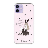 iPhone12/12Pro ガラス 強化ガラスケース ブラックバニー ピンク
