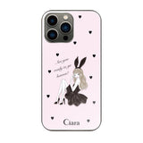 iPhone13Pro ガラス 強化ガラスケース ブラックバニー ピンク
