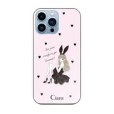 iPhone13ProMax ガラス 強化ガラスケース ブラックバニー ピンク