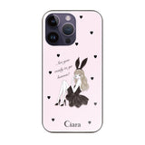 iPhone14ProMax ガラス 強化ガラスケース ブラックバニー ピンク
