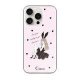 iPhone15ProMax ガラス 強化ガラスケース ブラックバニー ピンク