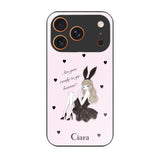 iPhone17ProMax ガラス 強化ガラスケース ブラックバニー ピンク