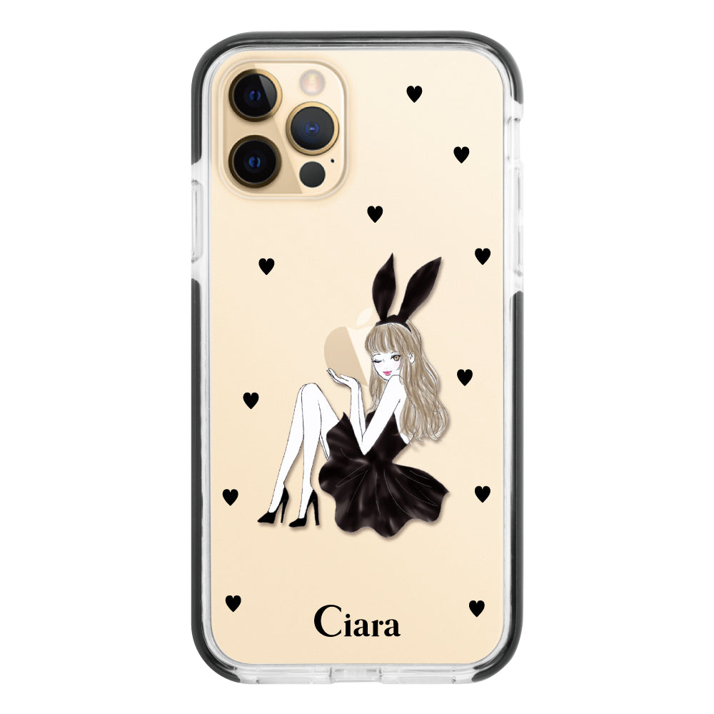 iPhoneケース】 クッションバンパー BLACK BUNNY(ブラックバニー