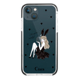 iPhone13mini クッションバンパー 耐衝撃クリアケース ブラックバニー クリア