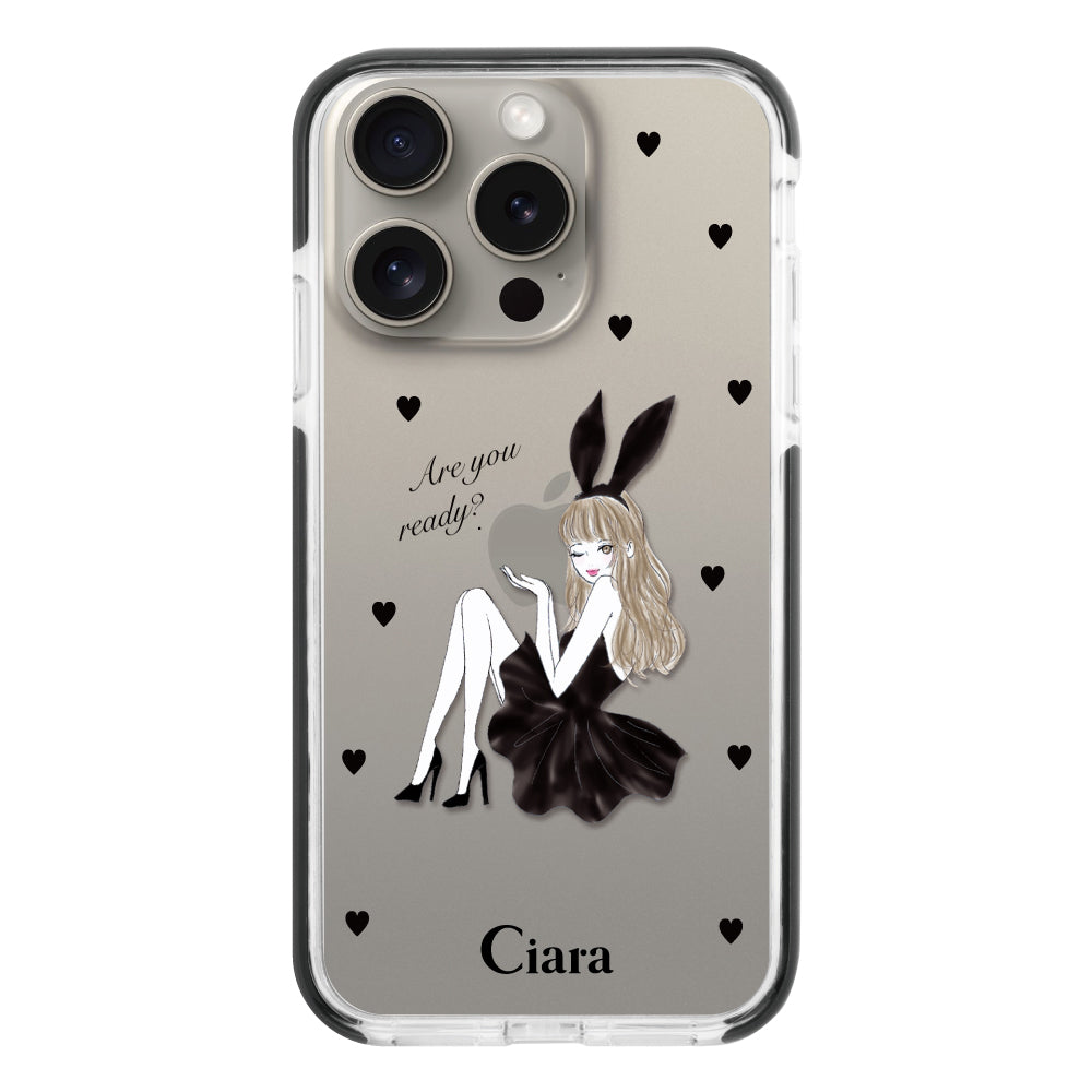 iPhoneケース】 クッションバンパー BLACK BUNNY(ブラックバニー