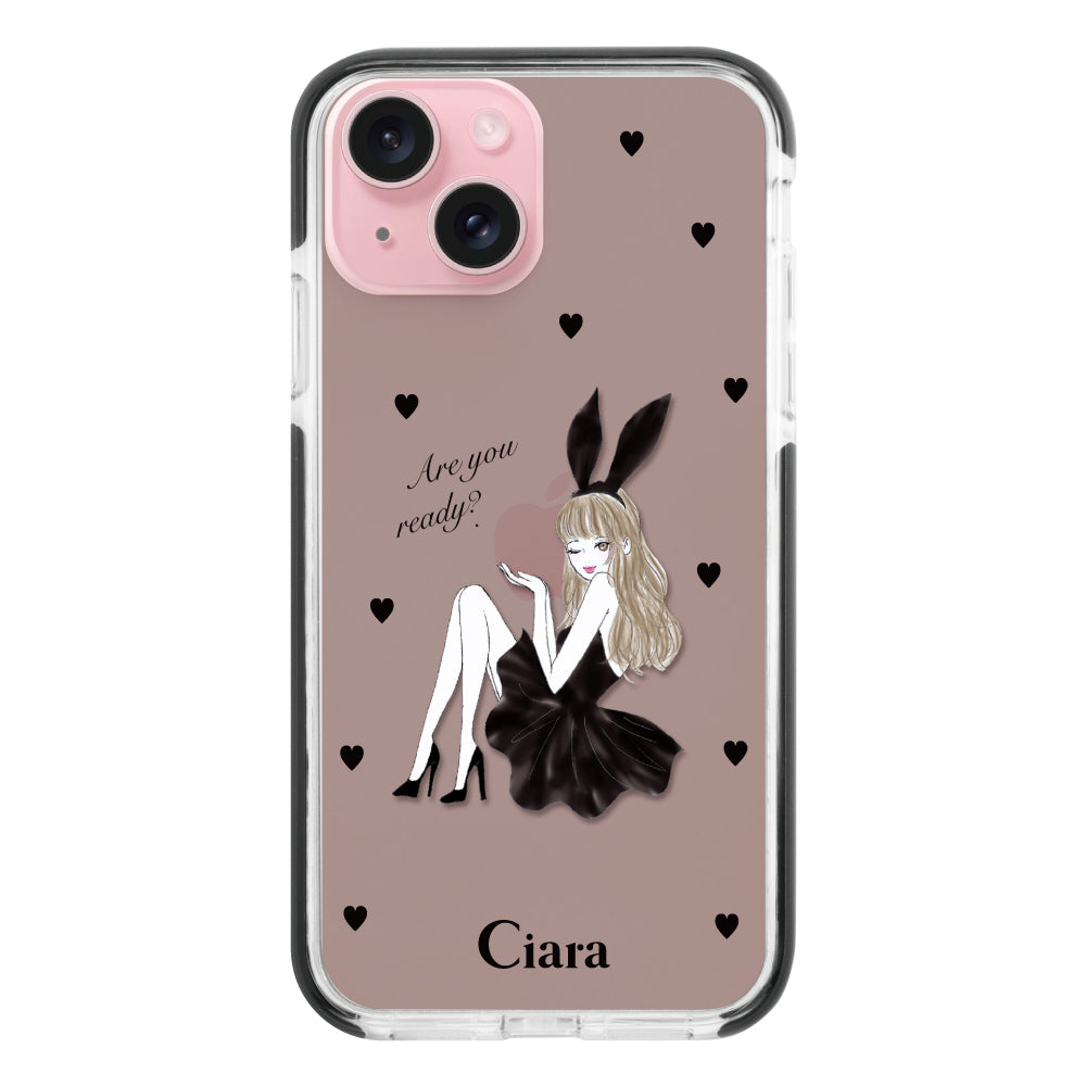 iPhoneケース】 クッションバンパー BLACK BUNNY(ブラックバニー