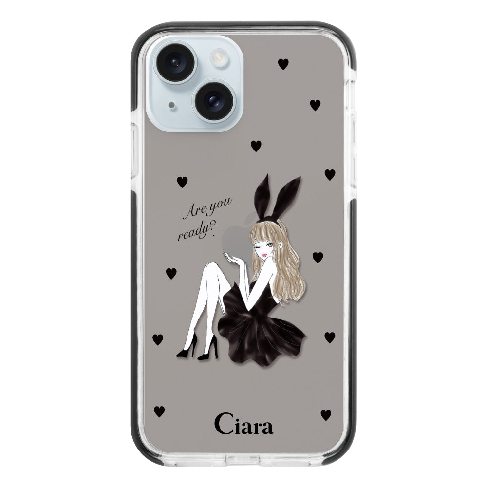 iPhoneケース】 クッションバンパー BLACK BUNNY(ブラックバニー
