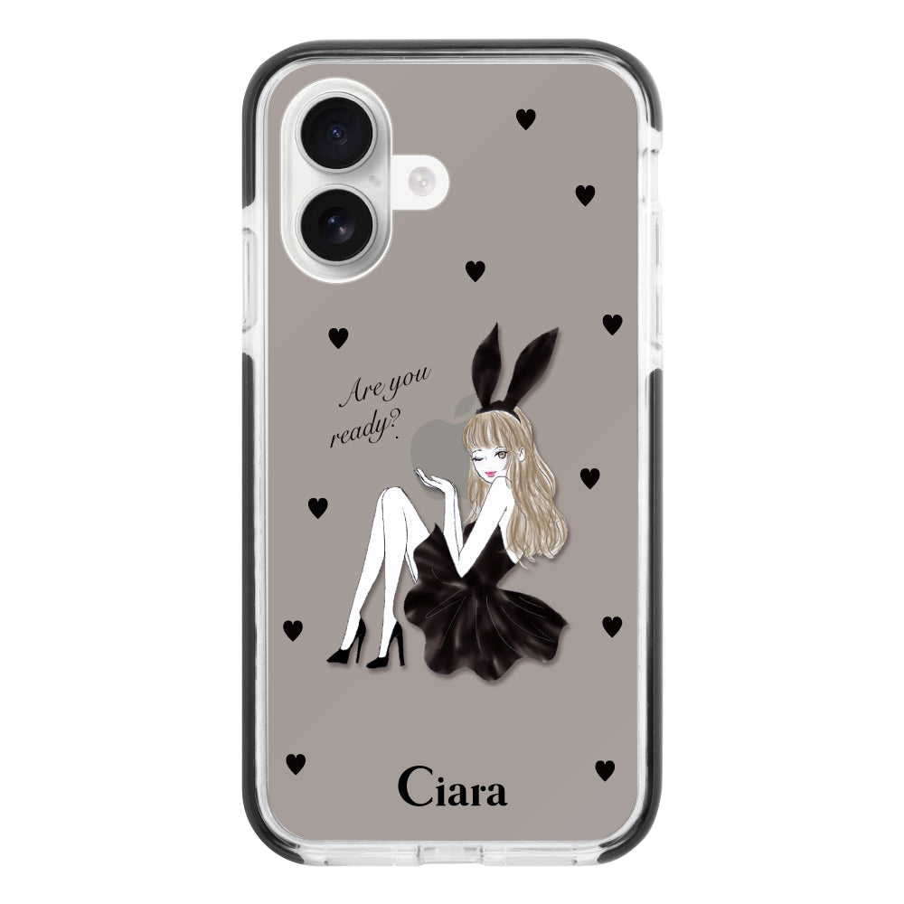 iPhoneケース】 クッションバンパー BLACK BUNNY(ブラックバニー
